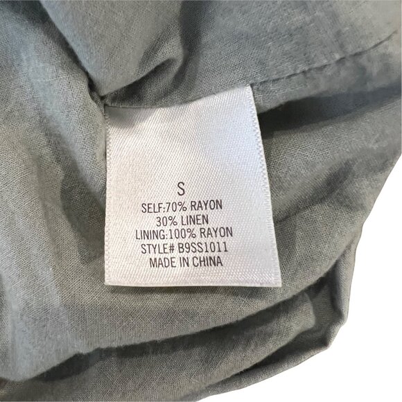 Blue Rain Mini Skirt S Linen Blend‎ Green Blue Yellow Embroidered Size Small - Picture 7 of 8